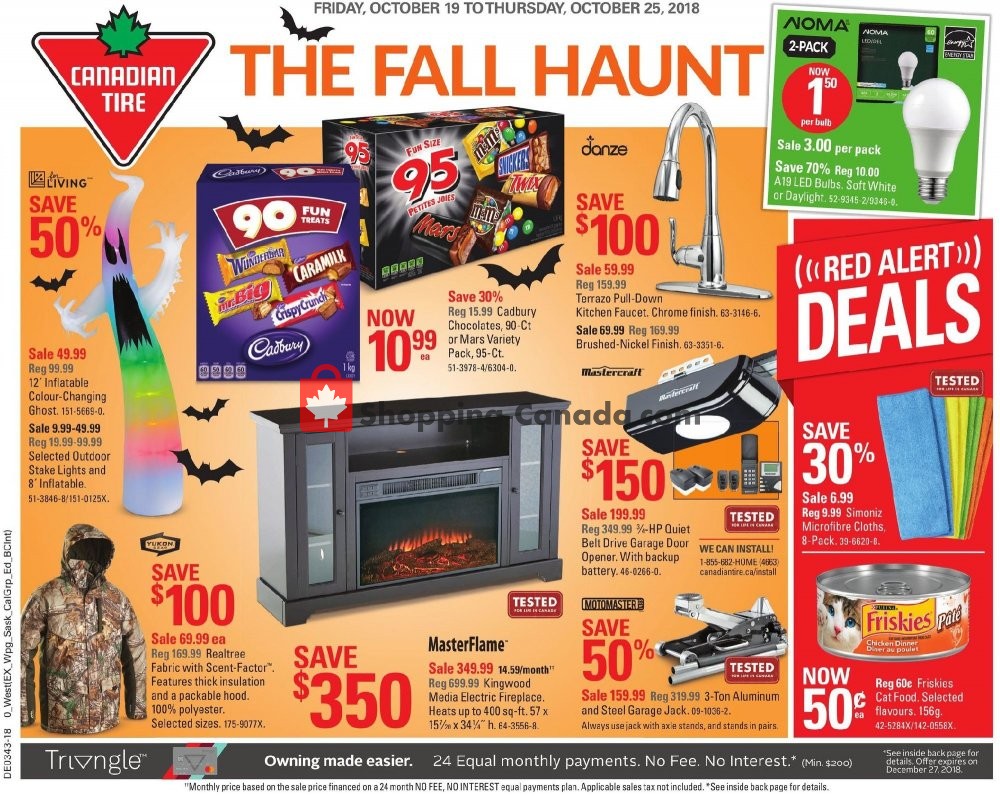 Canadian Tire flyer from Friday October 19, 2018 to Thursday October 25, 2018 - page 1