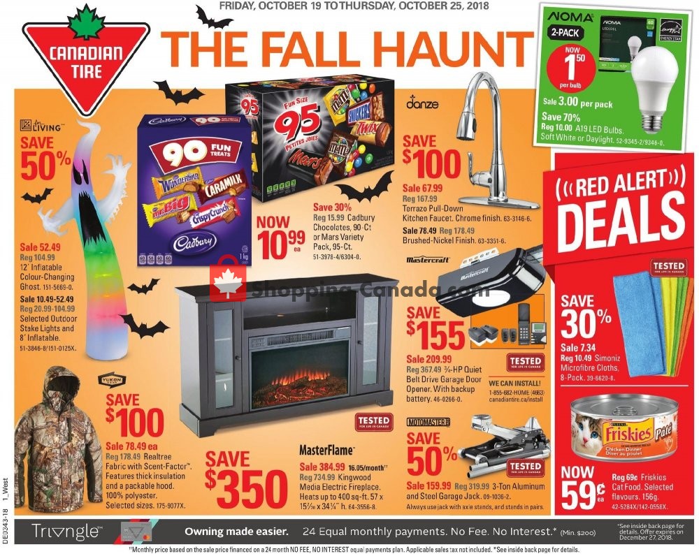 Canadian Tire flyer from Friday October 19, 2018 to Thursday October 25, 2018 - page 1