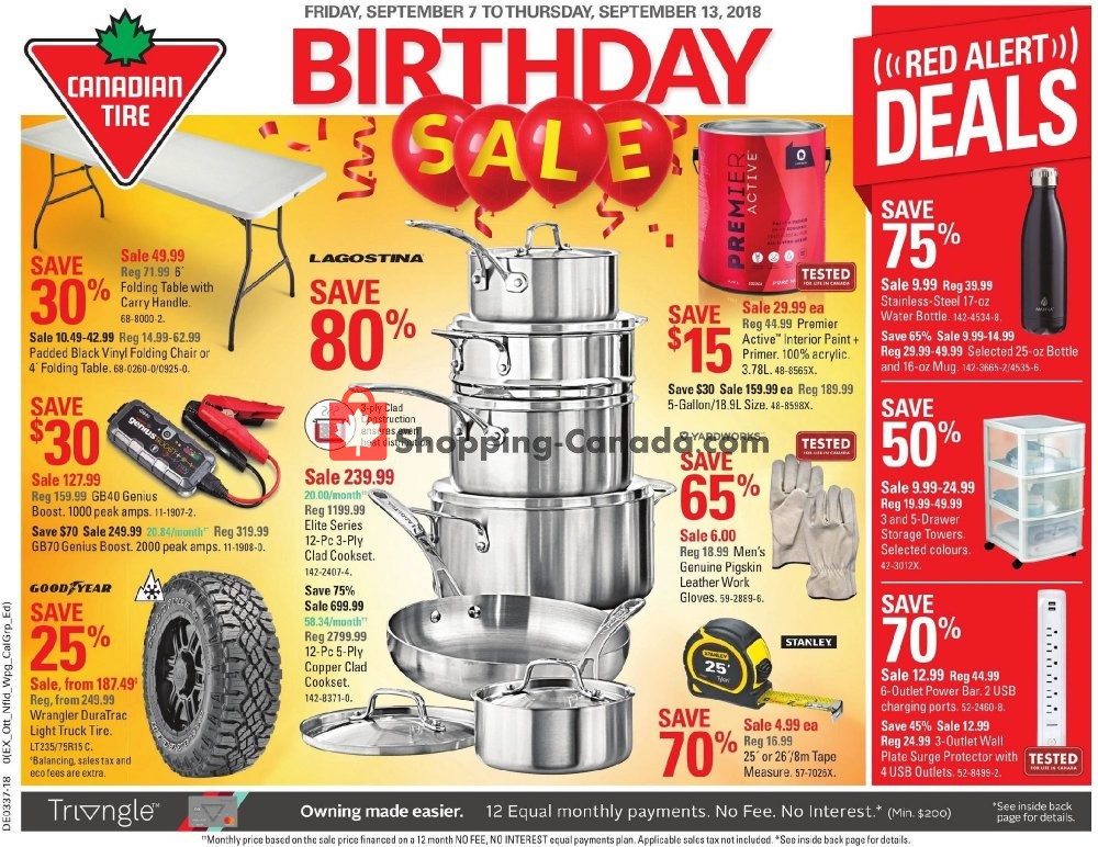 Canadian Tire flyer from Friday September 7, 2018 to Thursday September 13, 2018 - page 1