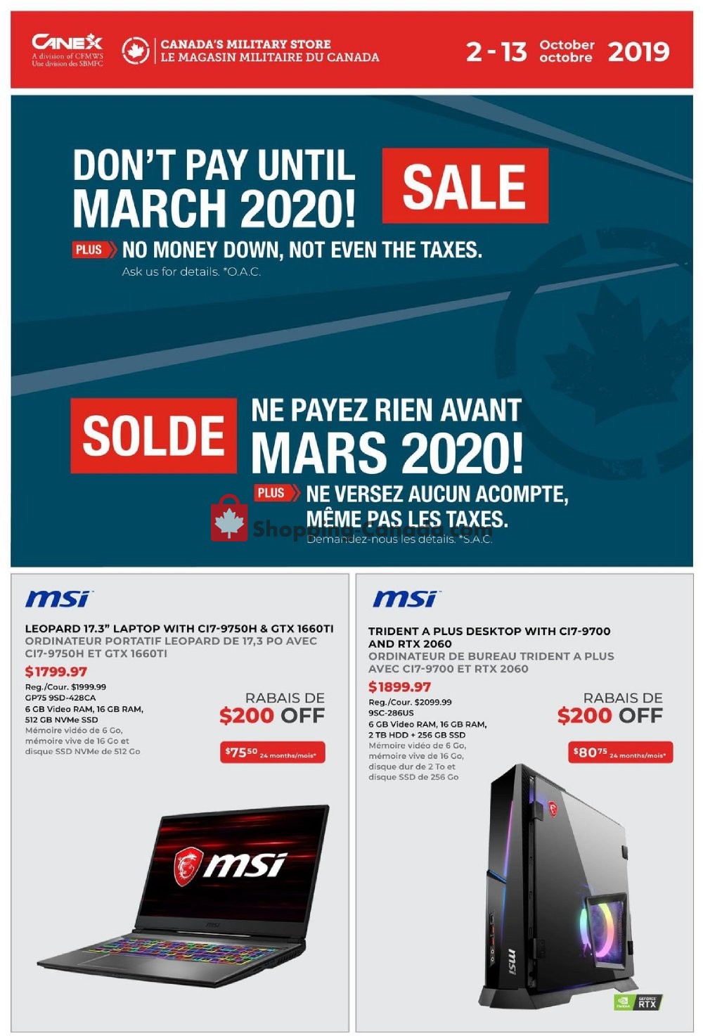 Canex flyer from Wednesday October 2, 2019 to Sunday October 13, 2019 - page 1