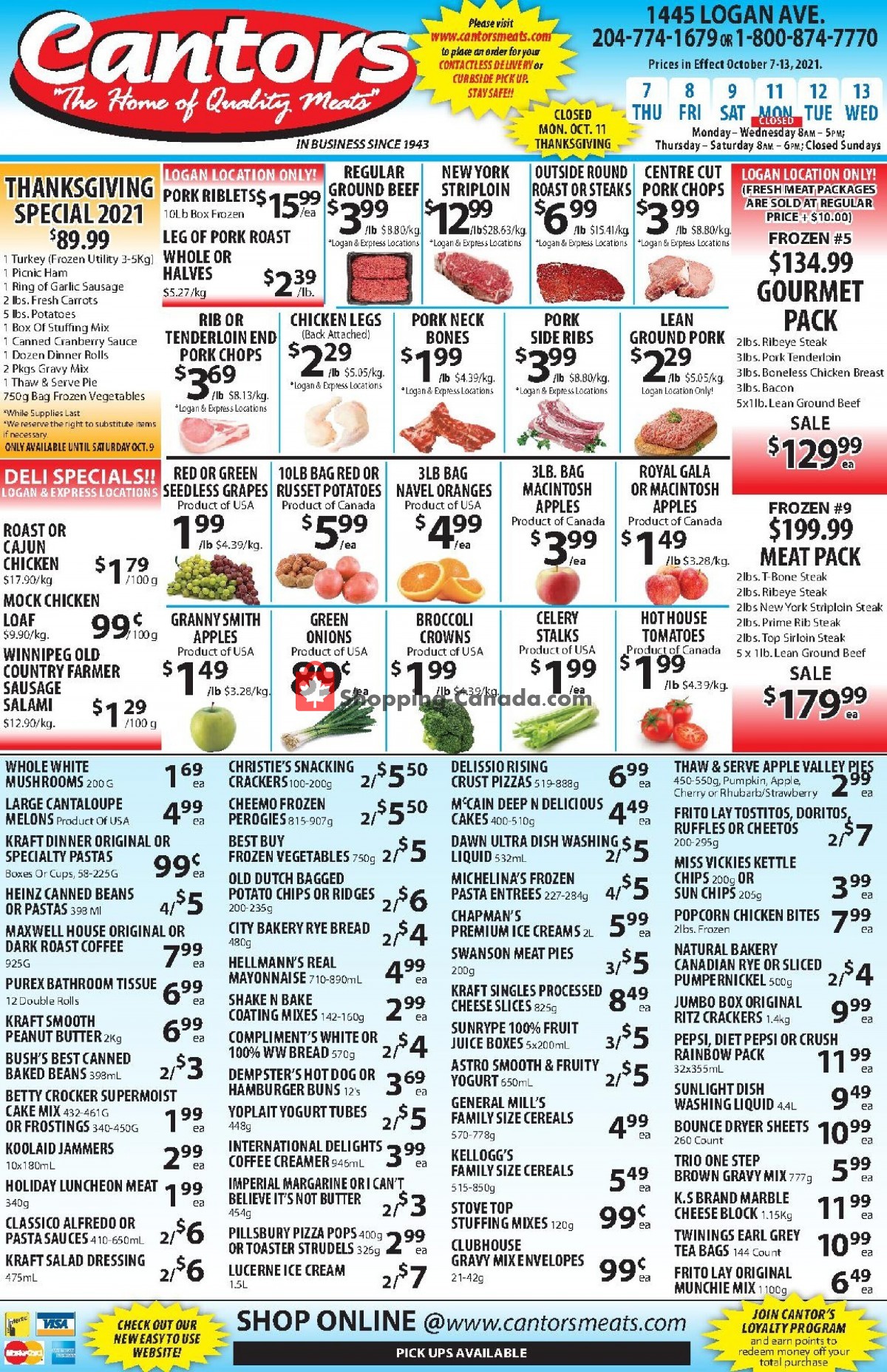 Cantor's Meats flyer from Thursday October 7, 2021 to Wednesday October 13, 2021 - page 1