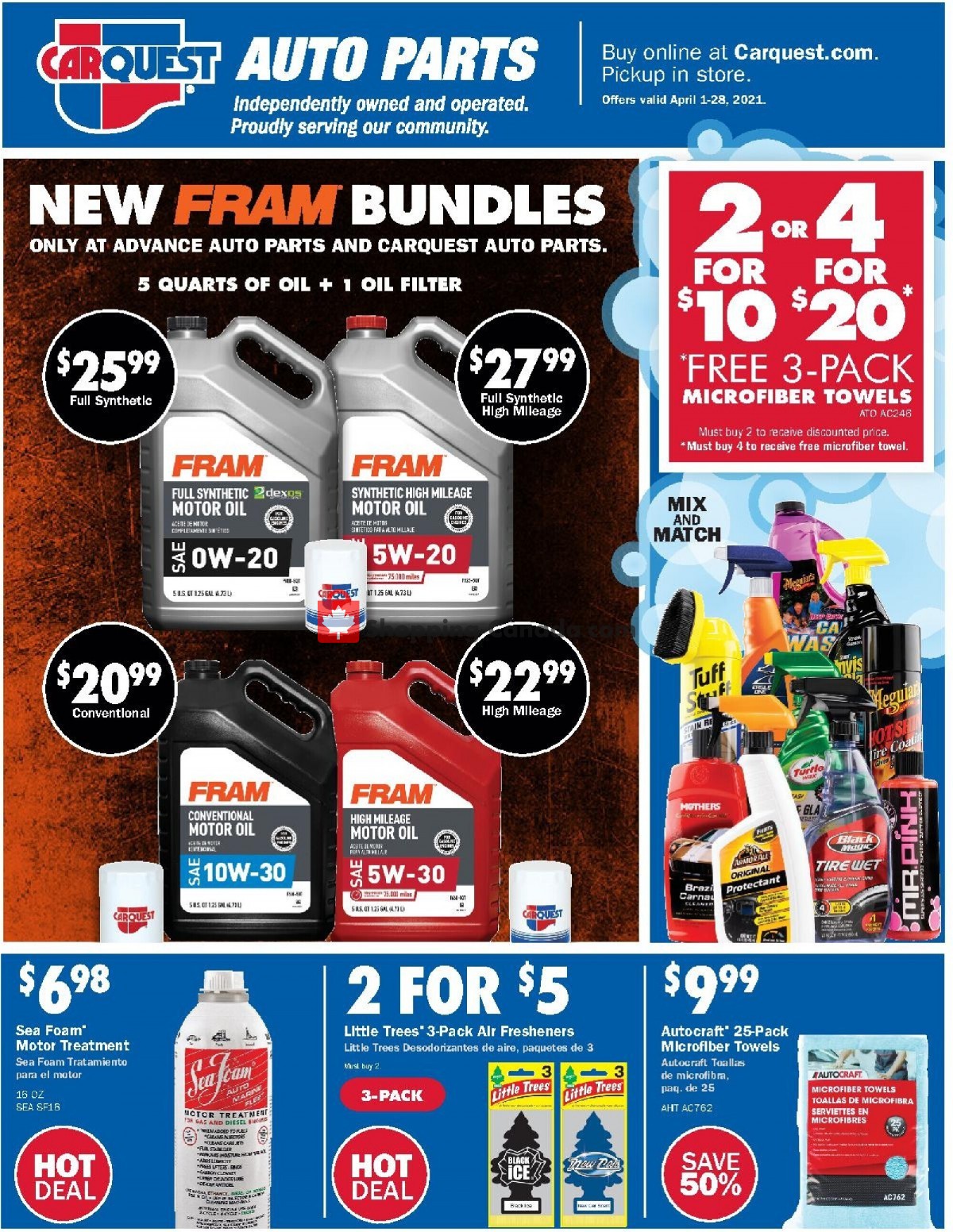 Carquest professionals flyer from Thursday April 1, 2021 to Wednesday April 28, 2021 - page 1