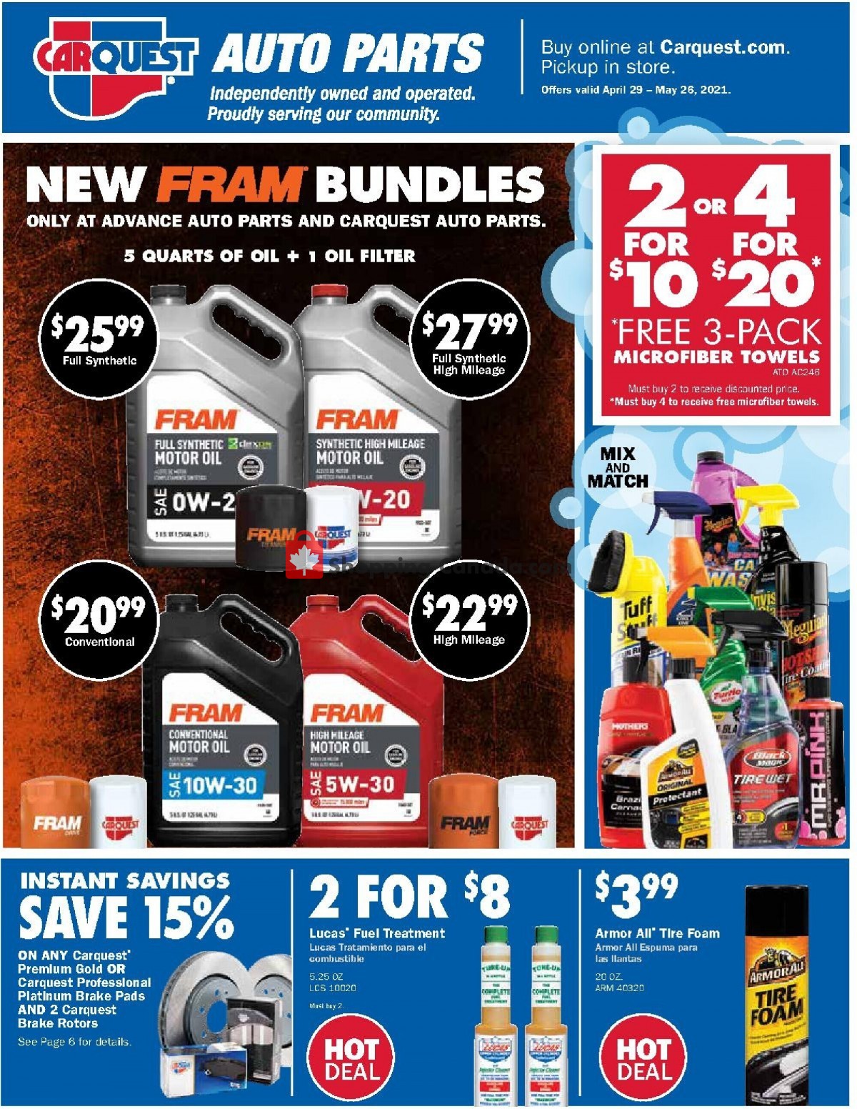 Carquest professionals flyer from Thursday April 29, 2021 to Wednesday May 26, 2021 - page 1
