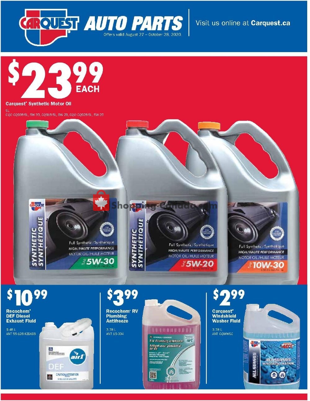 Carquest professionals Canada, flyer (Special Offer) August 27