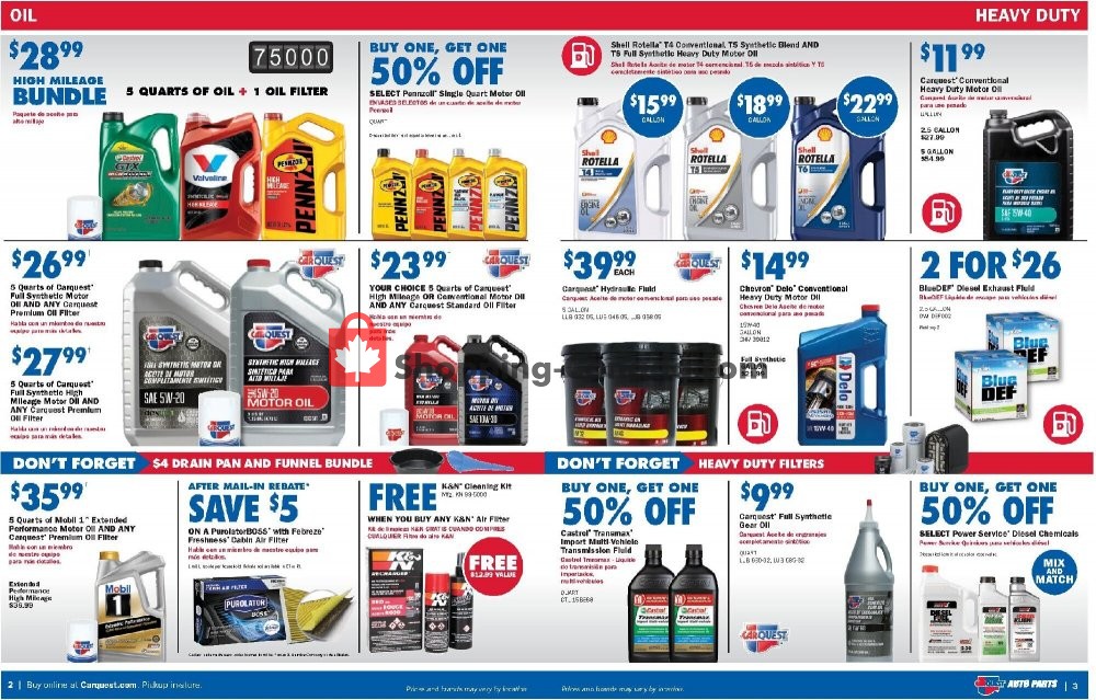 Carquest professionals Canada, flyer (Special Offer) August 27
