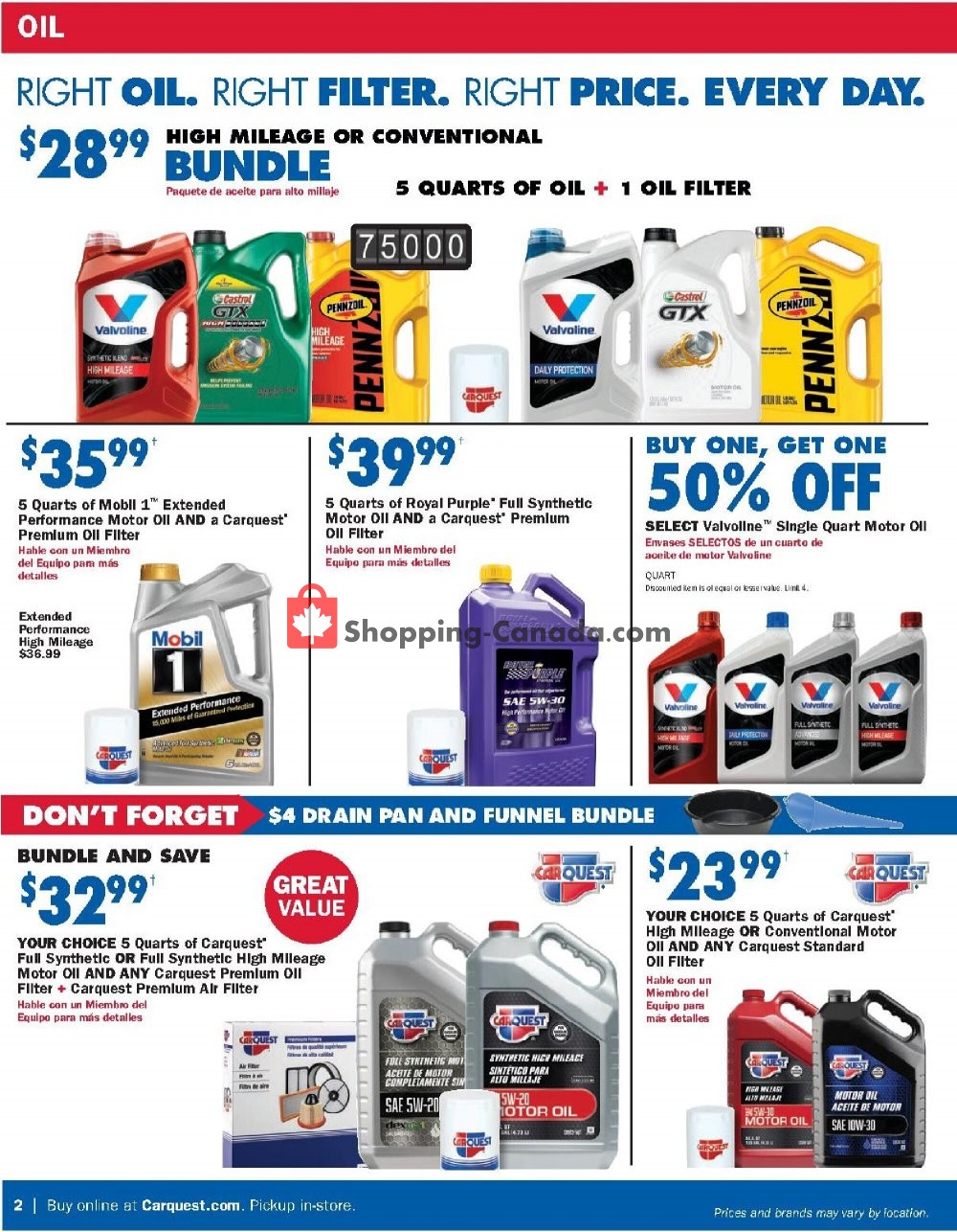 Carquest professionals Canada, flyer (Special Offer) July 2 August