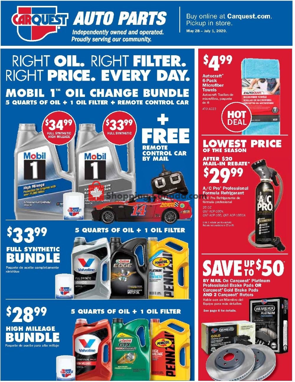 Carquest professionals flyer from Thursday May 28, 2020 to Wednesday July 1, 2020 - page 1