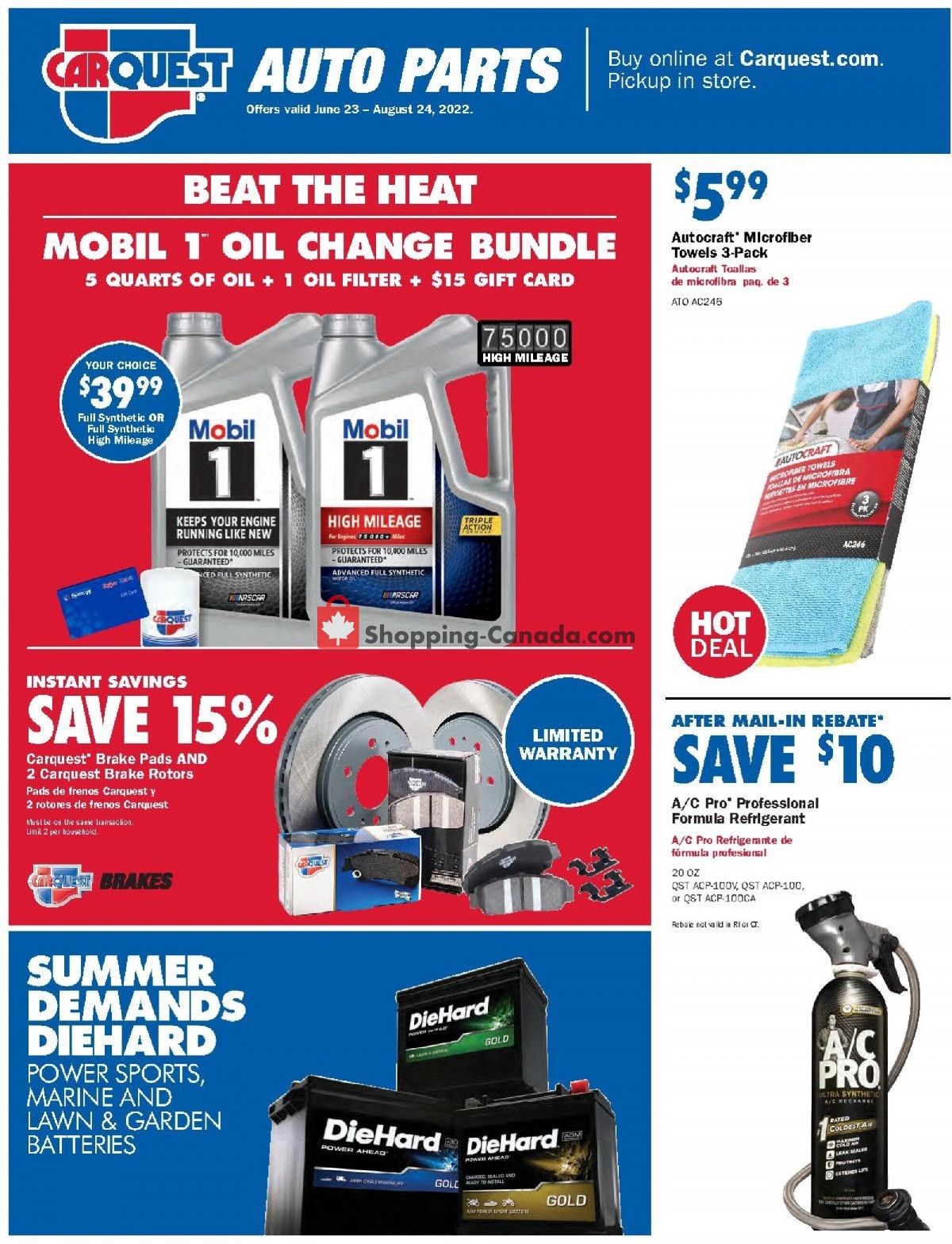 Carquest professionals flyer from Thursday June 23, 2022 to Wednesday August 24, 2022 - page 1