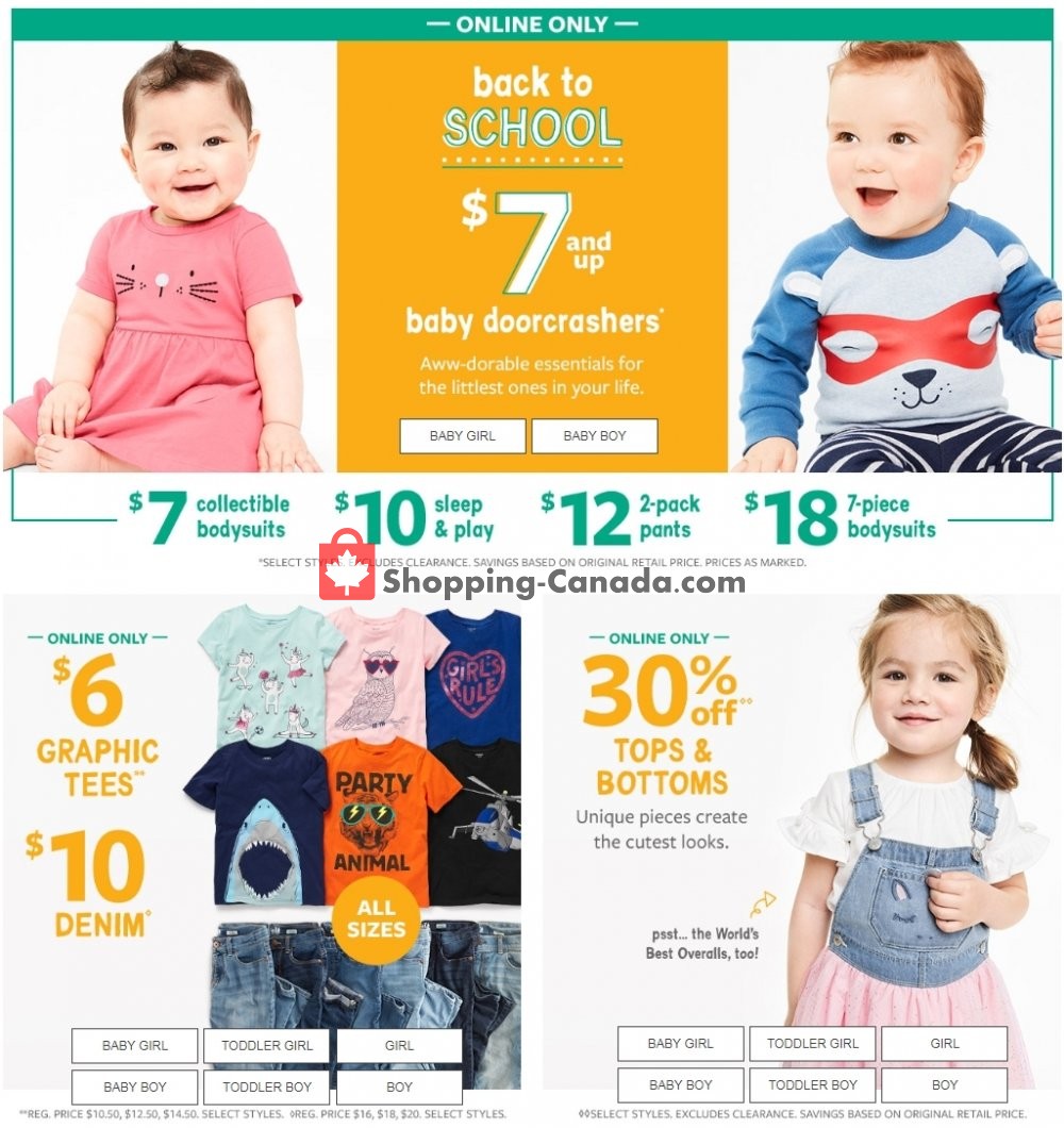 Carter's Oshkosh flyer from Friday August 2, 2019 to Thursday August 8, 2019 - page 1