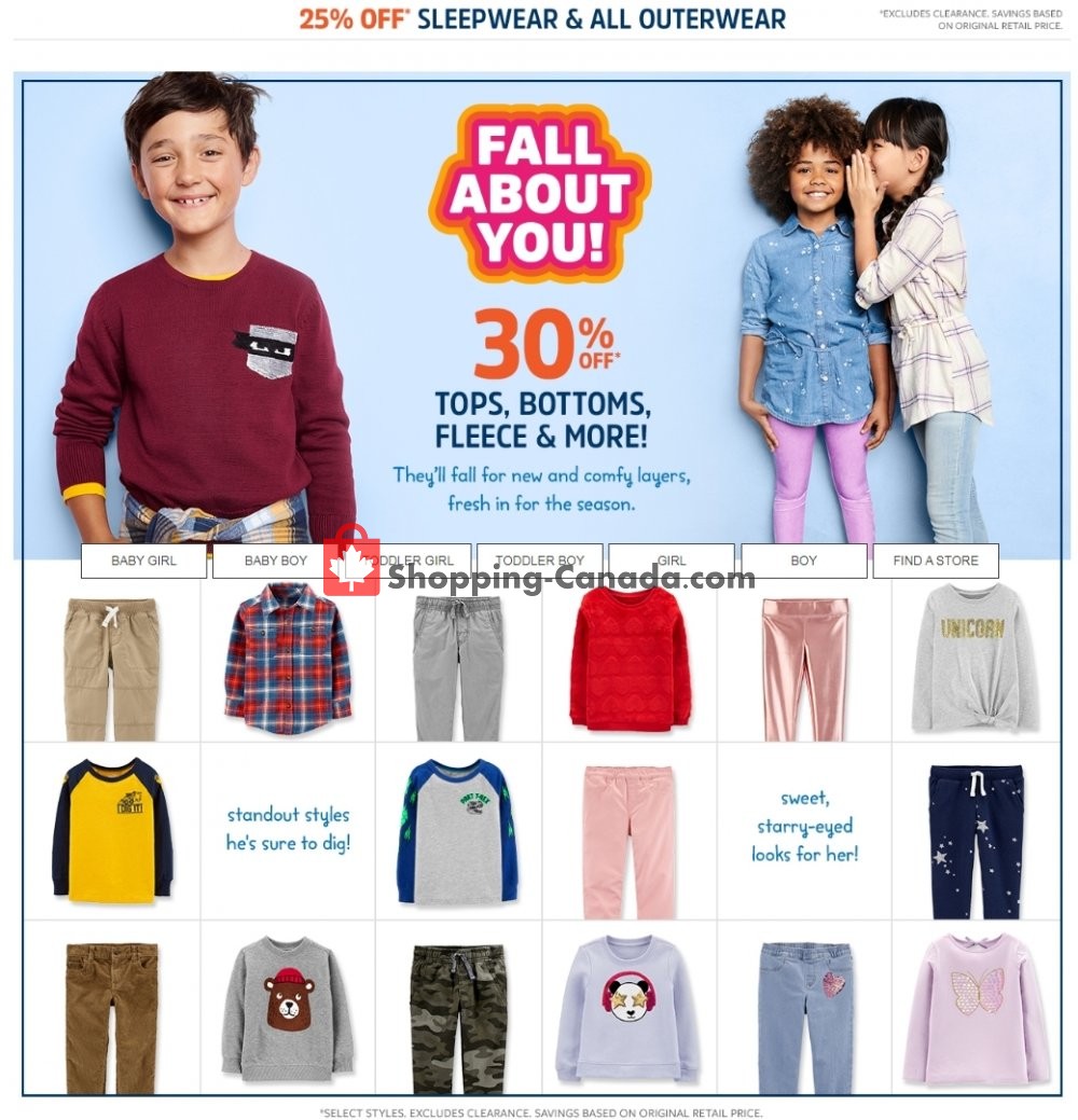 Carter's Oshkosh flyer from Thursday October 3, 2019 to Wednesday October 9, 2019 - page 1