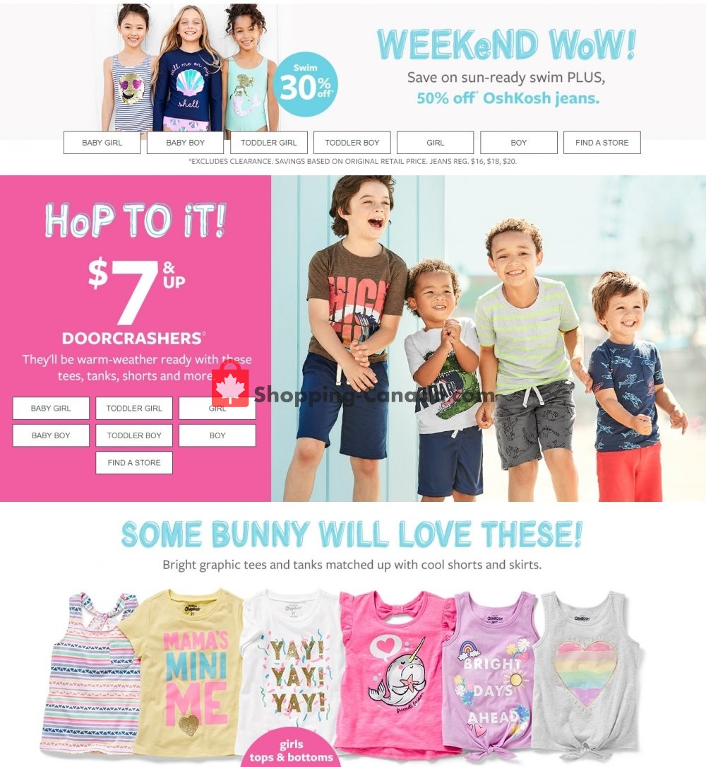 Carter's Oshkosh flyer from Saturday April 13, 2019 to Friday April 19, 2019 - page 1