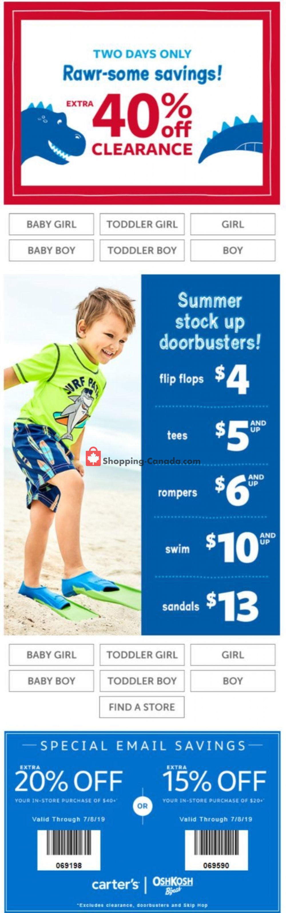 Carter's Oshkosh flyer from Friday June 21, 2019 to Saturday June 22, 2019 - page 1