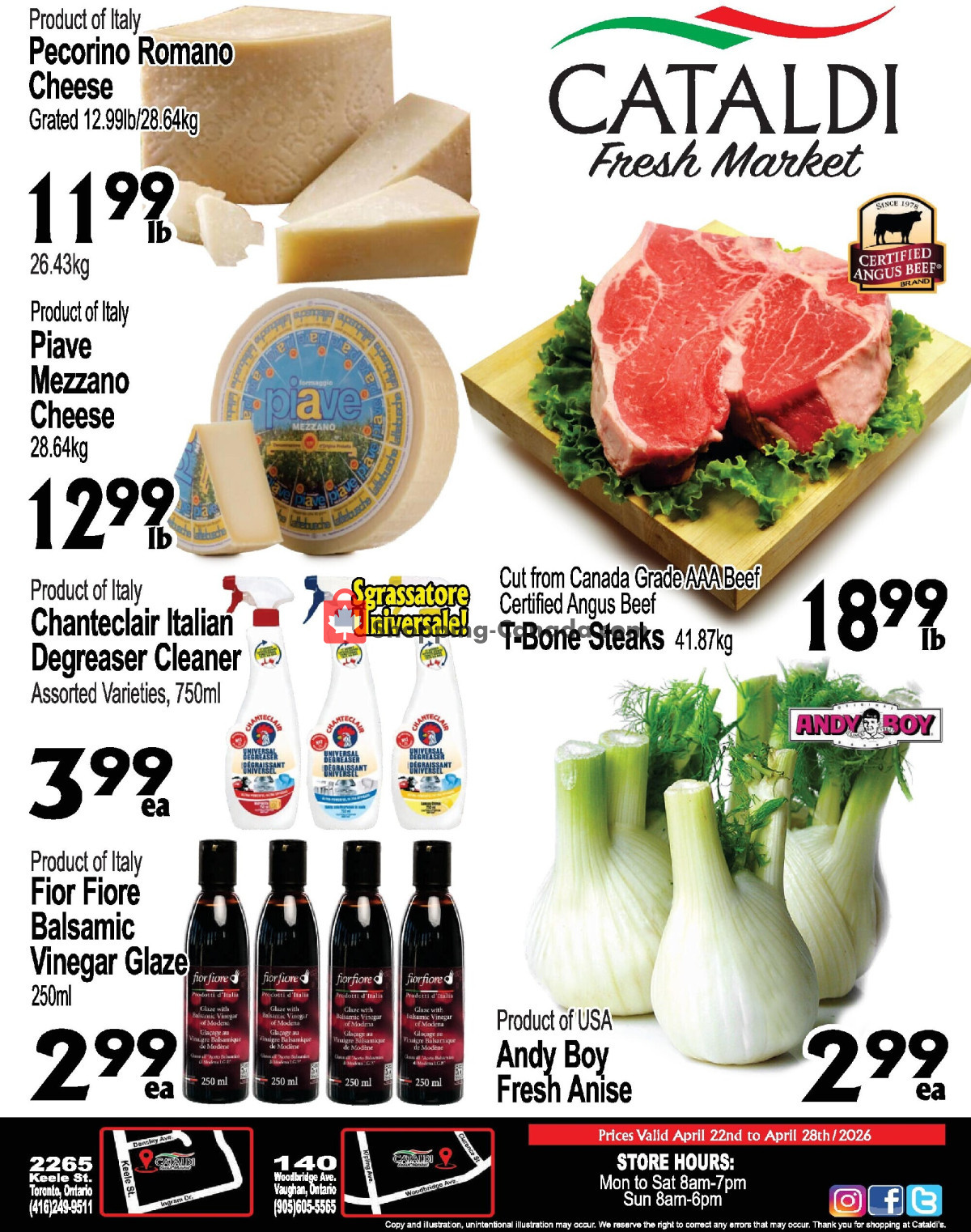 Cataldi Fresh Market flyer from Tuesday April 21, 2026 to Tuesday April 28, 2026 - page 1