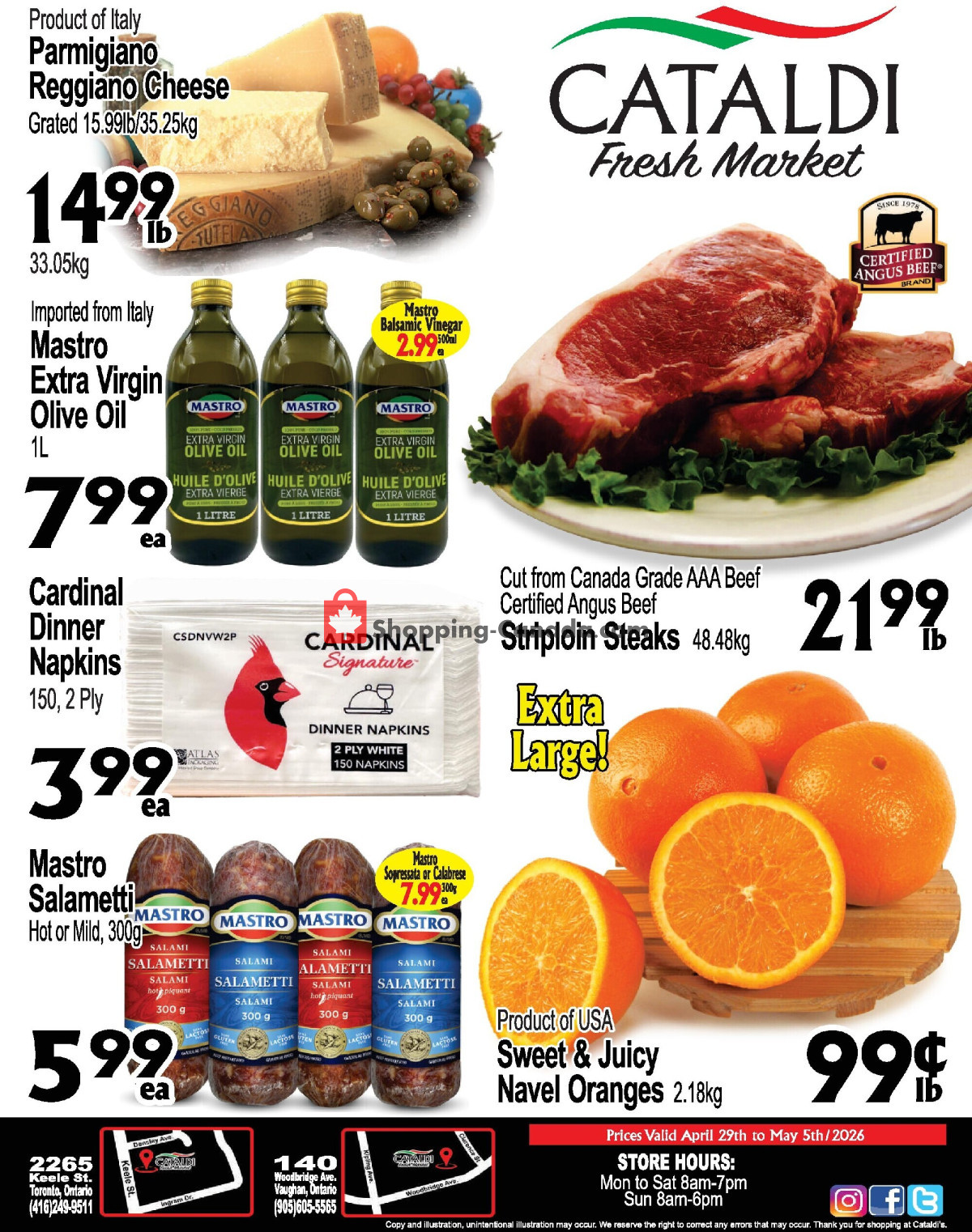 Cataldi Fresh Market flyer from Wednesday April 29, 2026 to Tuesday May 5, 2026 - page 1