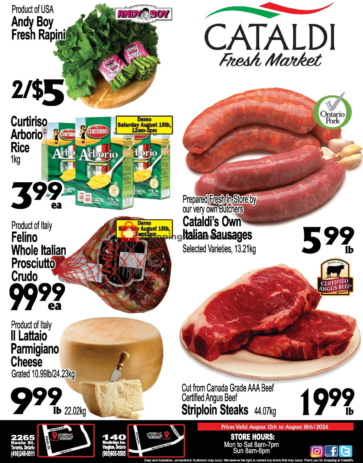 Cataldi Fresh Market flyer from Wednesday August 12, 2026 to Tuesday August 18, 2026 - page 1