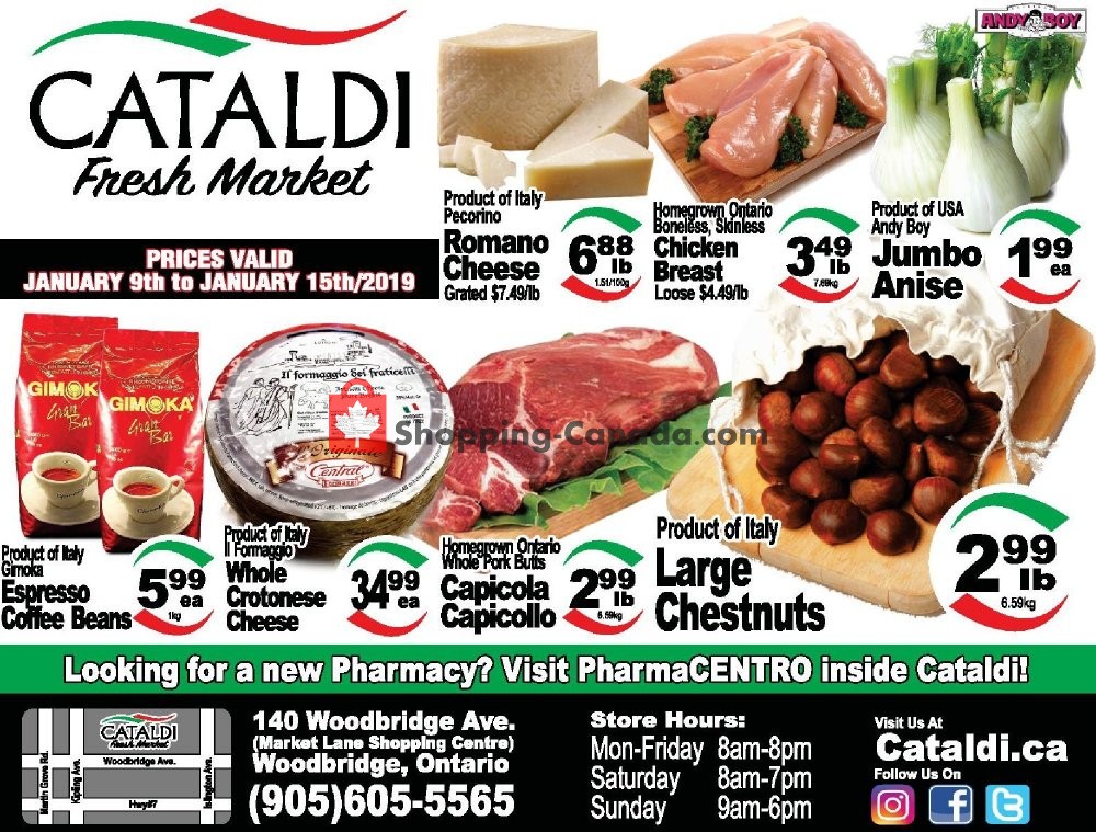 Cataldi Fresh Market flyer from Wednesday January 9, 2019 to Tuesday January 15, 2019 - page 1