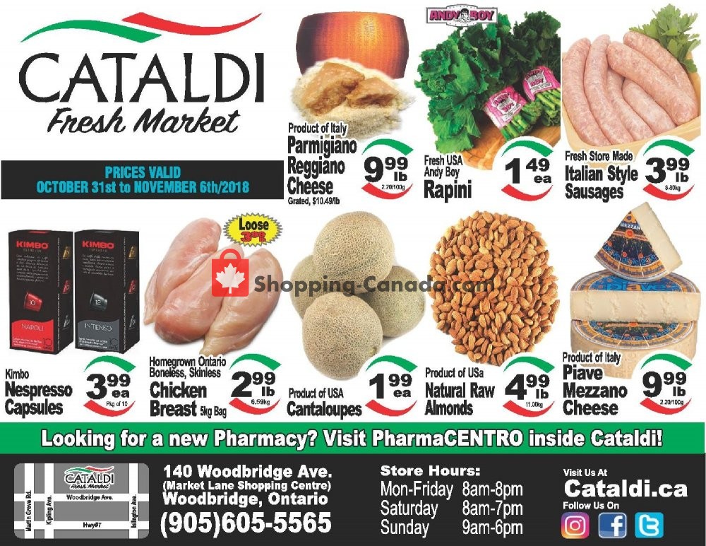 Cataldi Fresh Market flyer from Wednesday October 31, 2018 to Tuesday November 6, 2018 - page 1