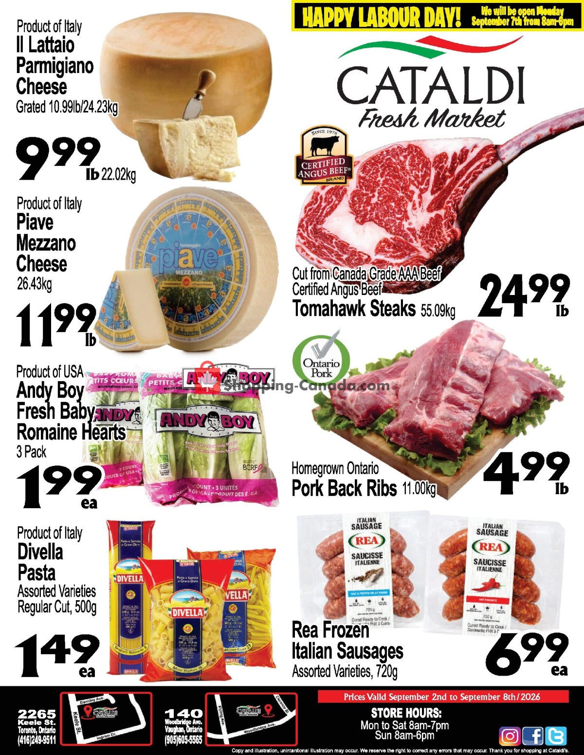 Cataldi Fresh Market flyer from Wednesday September 2, 2026 to Wednesday September 9, 2026 - page 1