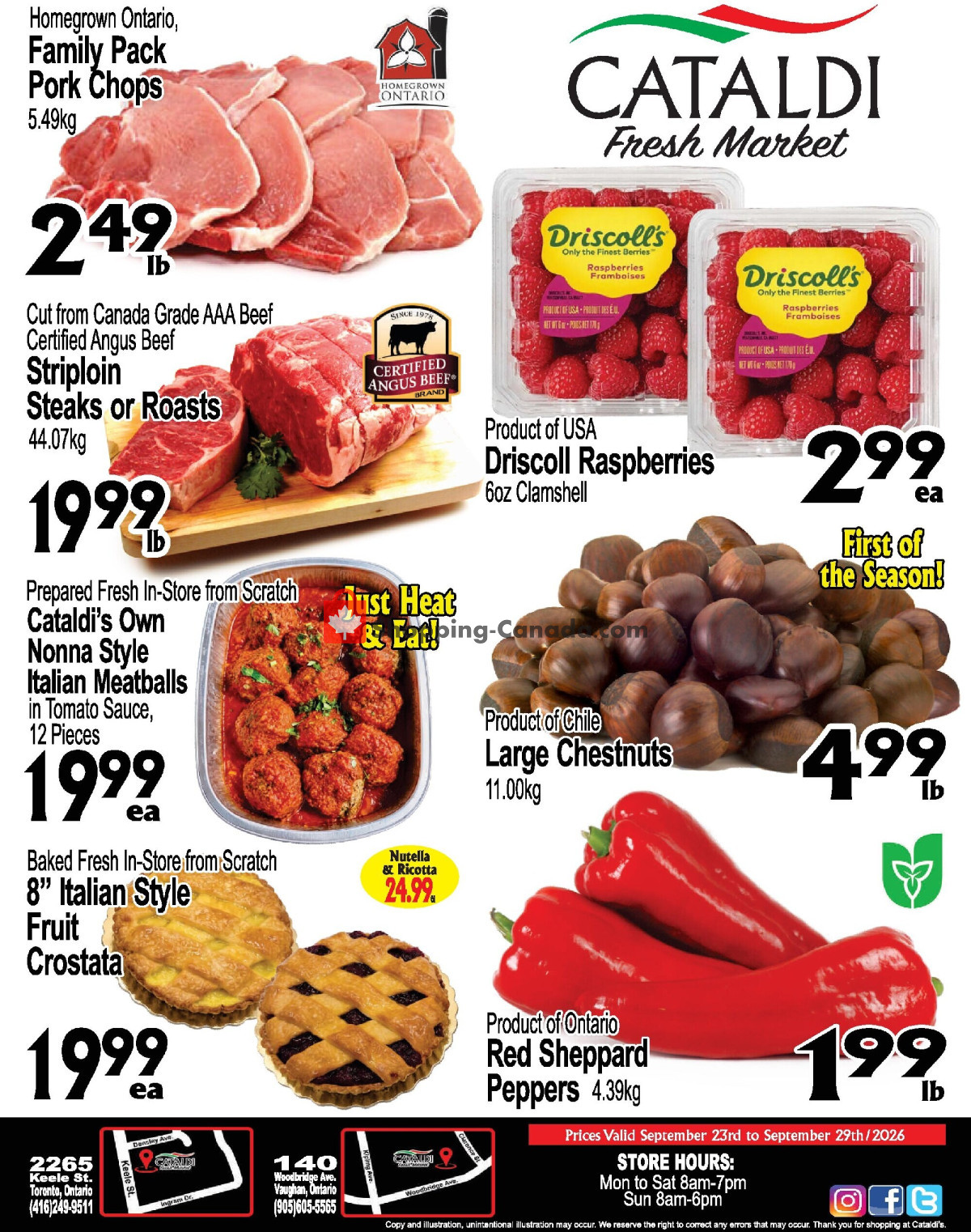 Cataldi Fresh Market flyer from Wednesday September 23, 2026 to Tuesday September 29, 2026 - page 1