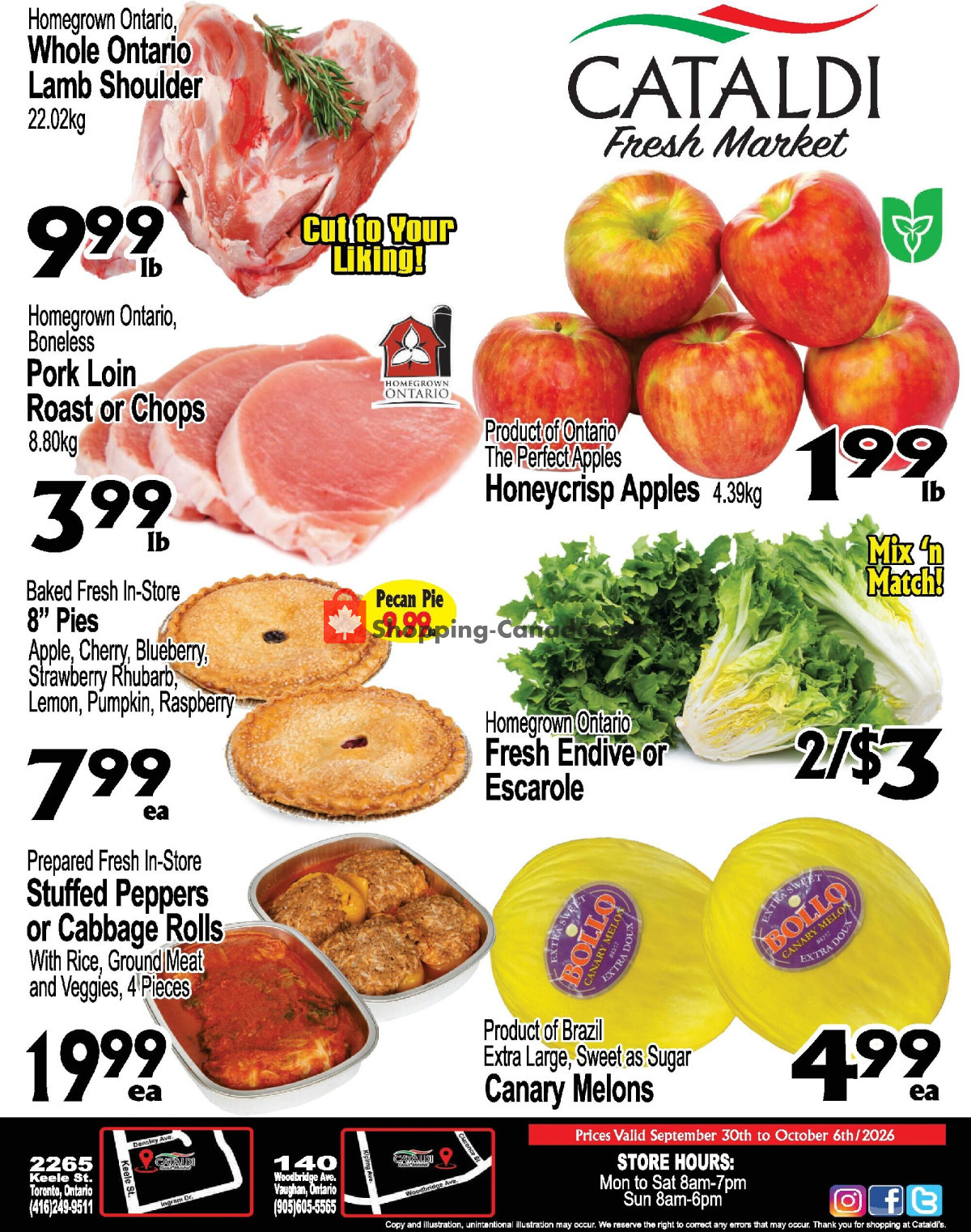 Cataldi Fresh Market flyer from Wednesday September 30, 2026 to Tuesday October 6, 2026 - page 1