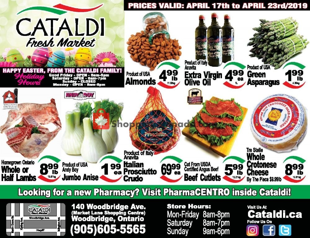 Cataldi Fresh Market flyer from Wednesday April 17, 2019 to Tuesday April 23, 2019 - page 1