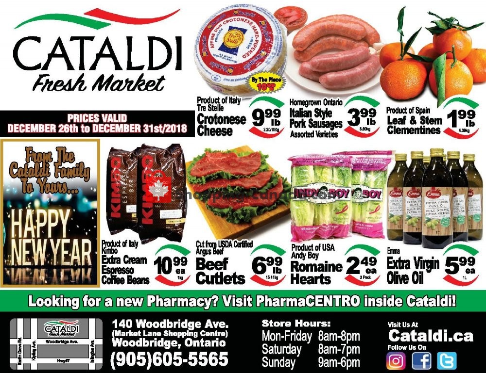 Cataldi Fresh Market flyer from Wednesday December 26, 2018 to Monday December 31, 2018 - page 1