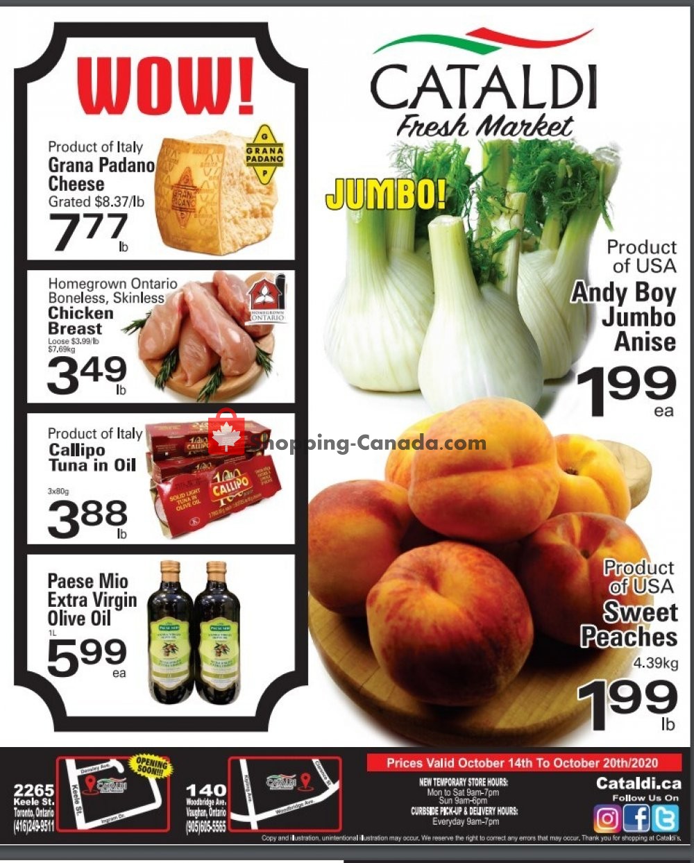 Cataldi Fresh Market flyer from Wednesday October 14, 2020 to Tuesday October 20, 2020 - page 1