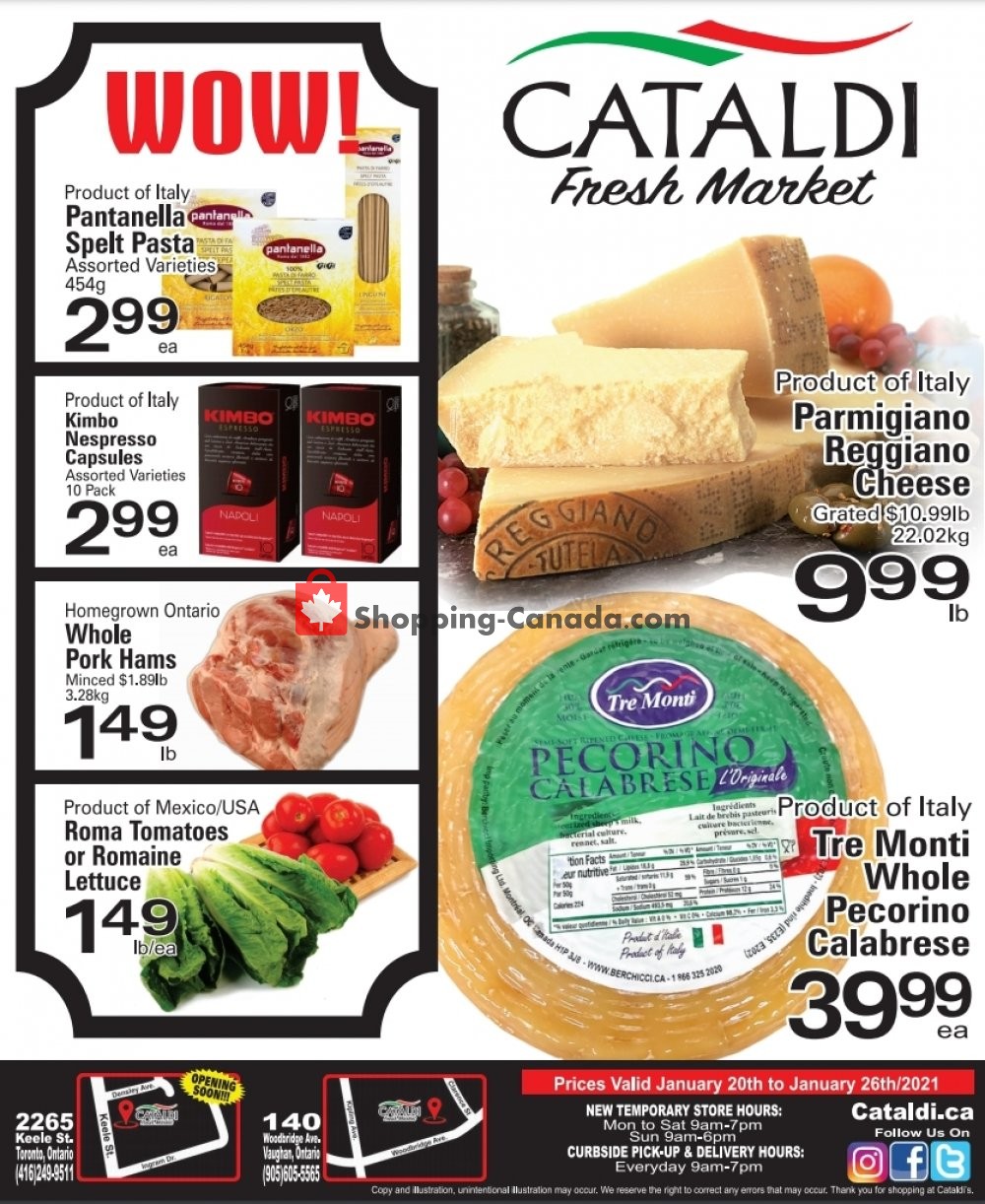 Cataldi Fresh Market flyer from Wednesday January 20, 2021 to Tuesday January 26, 2021 - page 1