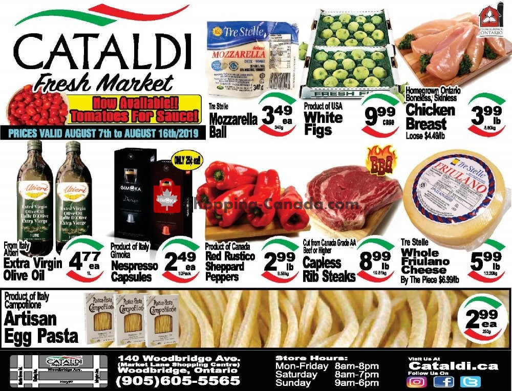 Cataldi Fresh Market flyer from Wednesday August 7, 2019 to Friday August 16, 2019 - page 1