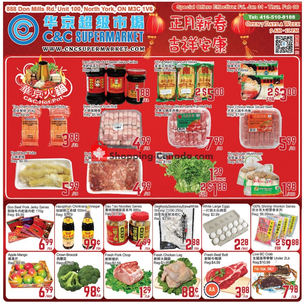 C&C Supermarket flyer from Friday January 31, 2020 to Thursday February 6, 2020 - page 1