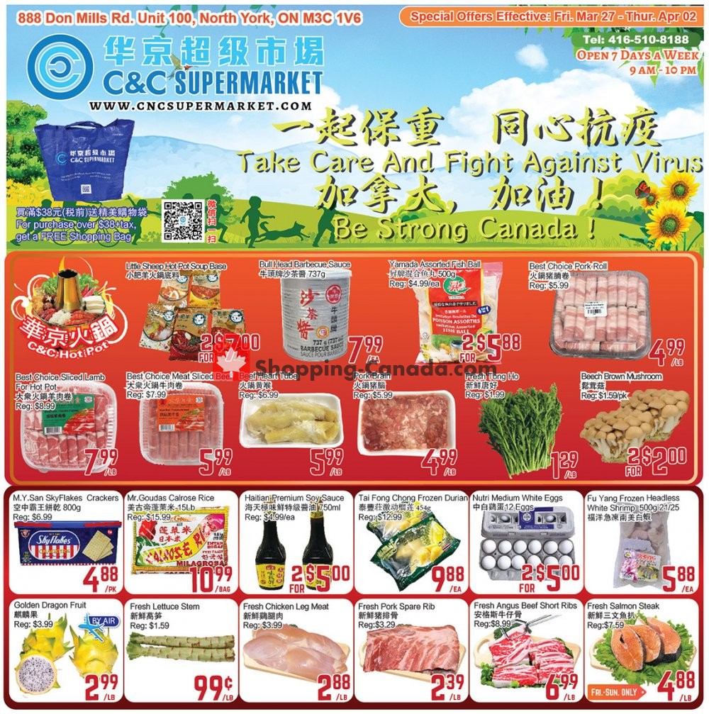 C&C Supermarket flyer from Friday March 27, 2020 to Thursday April 2, 2020 - page 1
