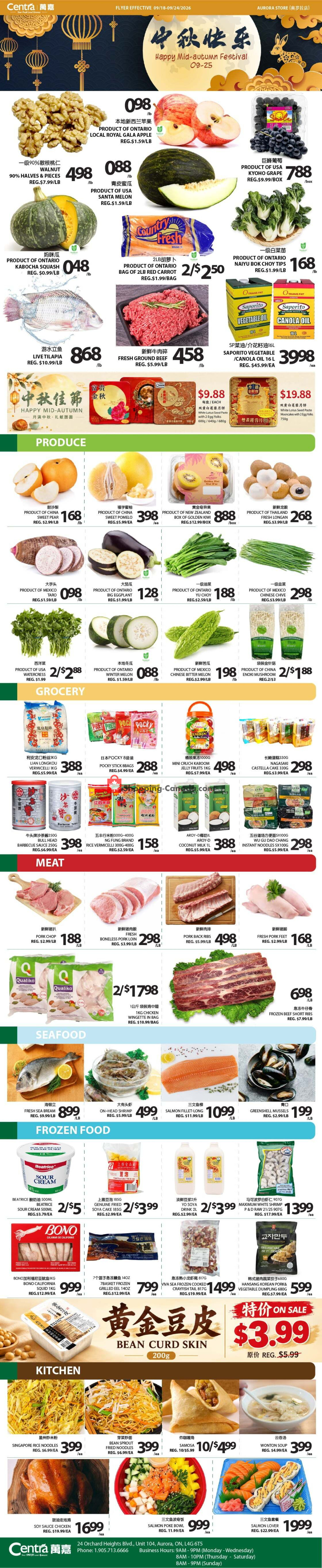 Centra Food Market flyer from Thursday September 17, 2026 to Wednesday September 30, 2026 - page 1