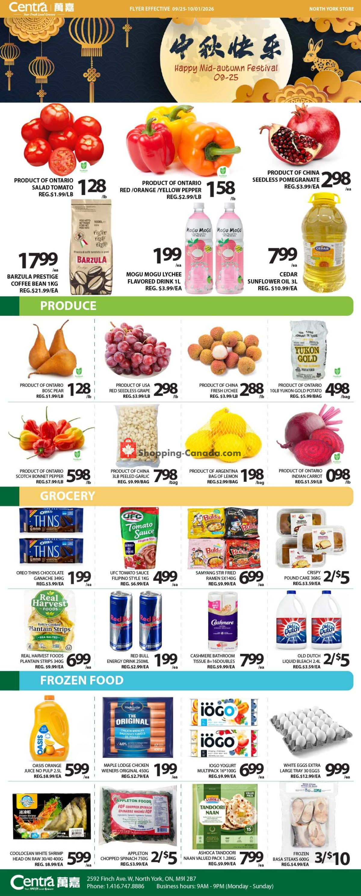 Centra Food Market flyer from Thursday September 24, 2026 to Wednesday September 30, 2026 - page 1