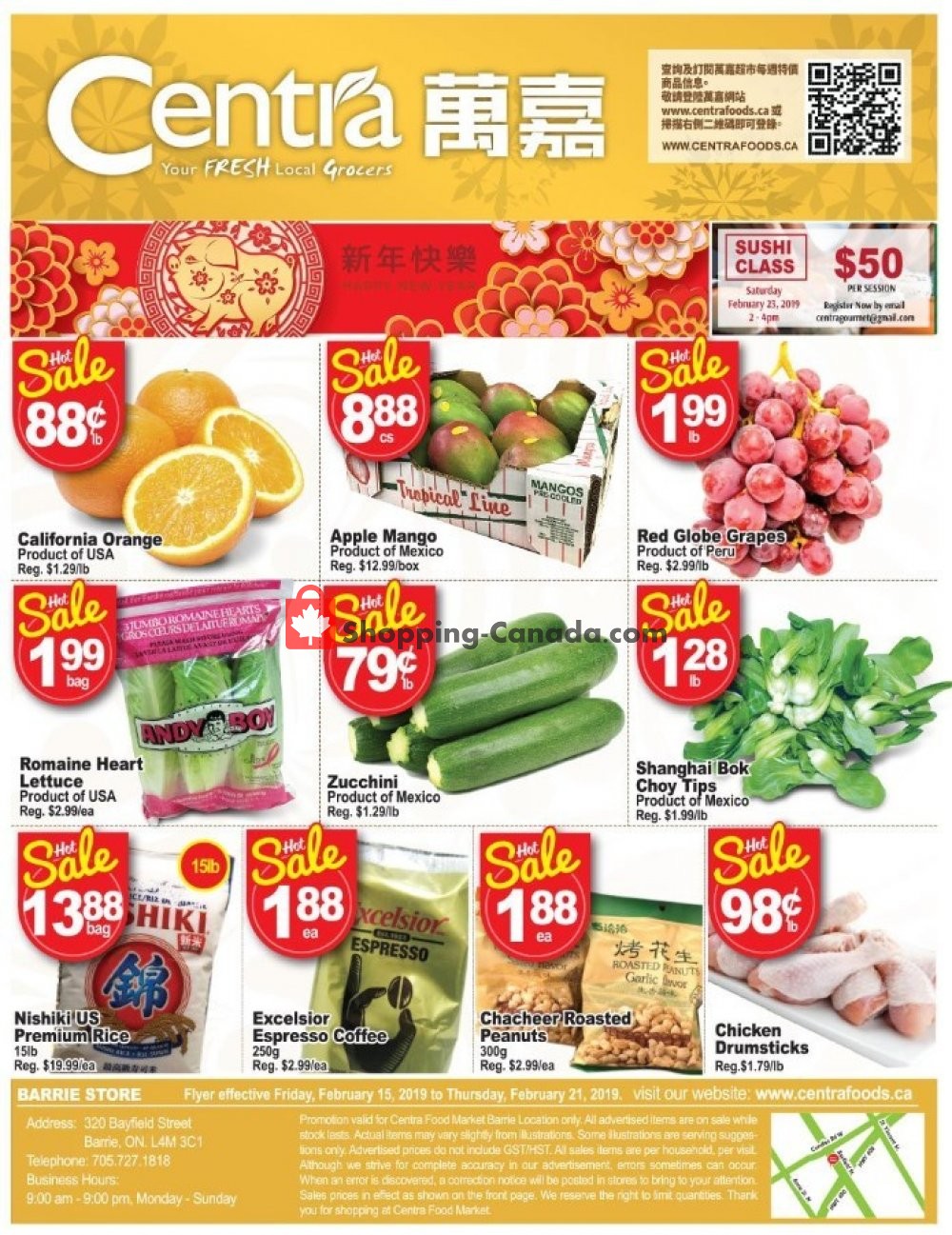 Centra Food Market flyer from Friday February 15, 2019 to Thursday February 21, 2019 - page 1