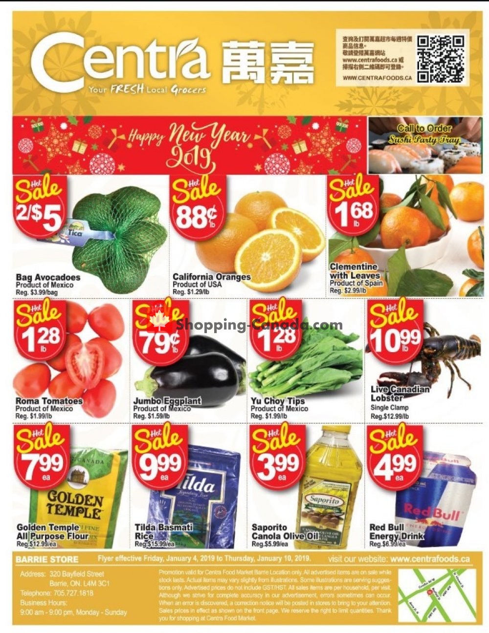Centra Food Market flyer from Friday January 4, 2019 to Thursday January 10, 2019 - page 1