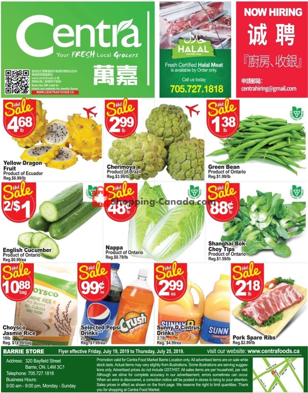 Centra Food Market flyer from Friday July 19, 2019 to Thursday July 25, 2019 - page 1