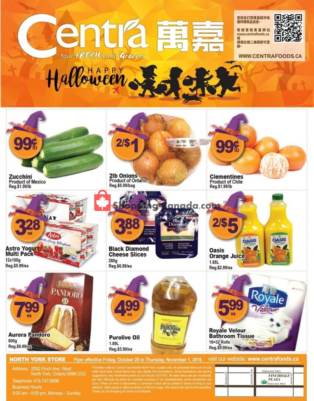 Centra Food Market flyer from Friday October 26, 2018 to Thursday November 1, 2018 - page 1