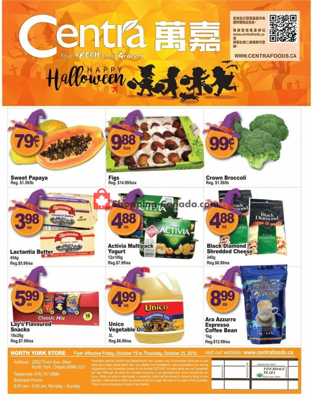 Centra Food Market flyer from Friday October 19, 2018 to Thursday October 25, 2018 - page 1