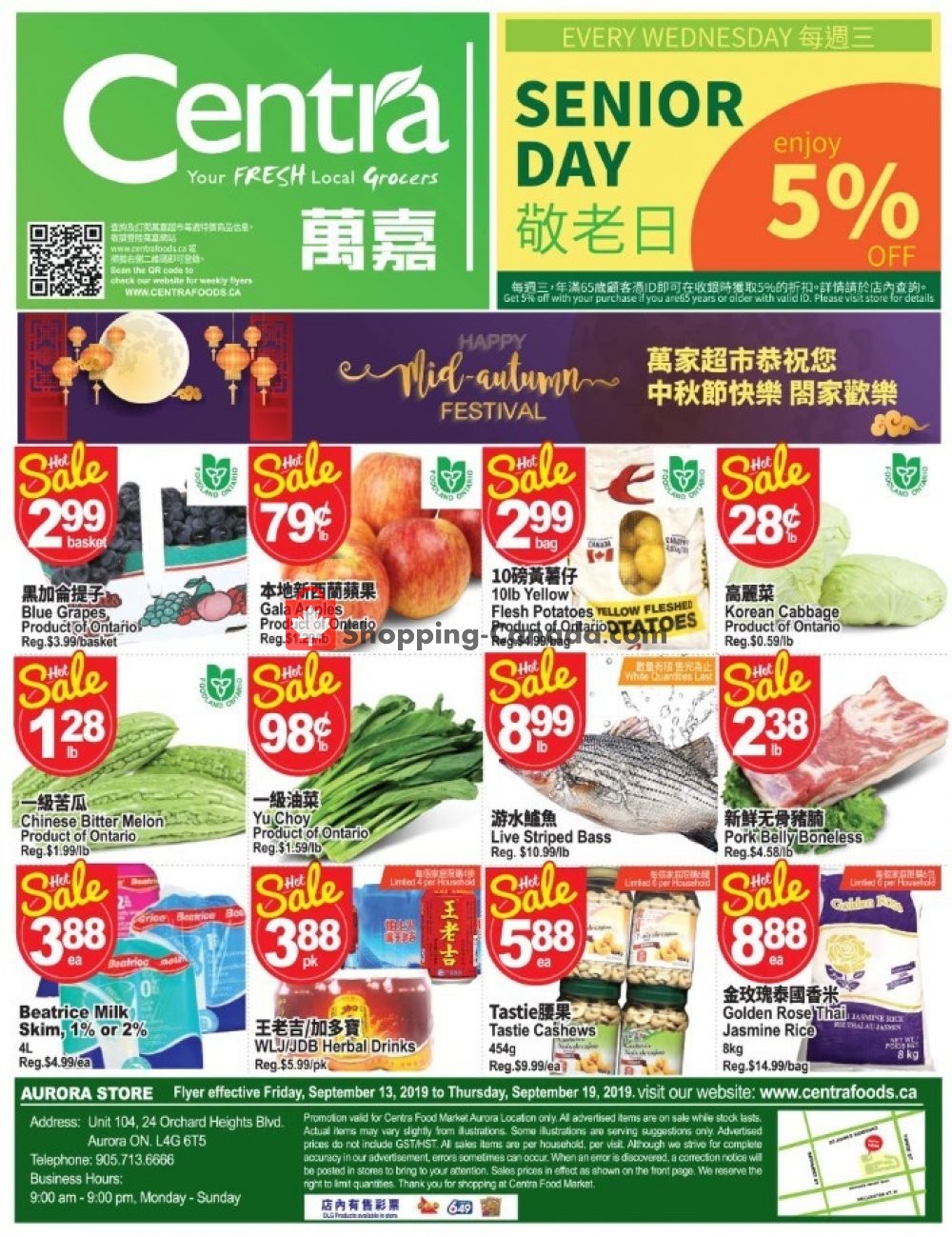 Centra Food Market flyer from Friday September 13, 2019 to Thursday September 19, 2019 - page 1