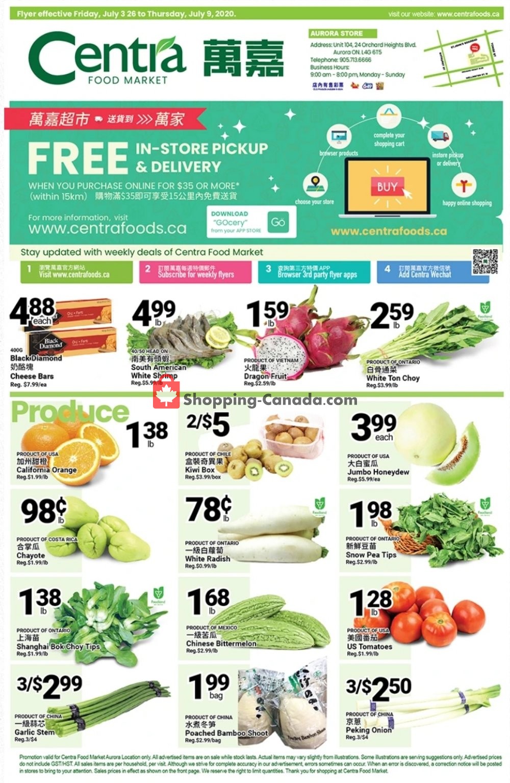 Centra Food Market flyer from Friday July 3, 2020 to Thursday July 9, 2020 - page 1