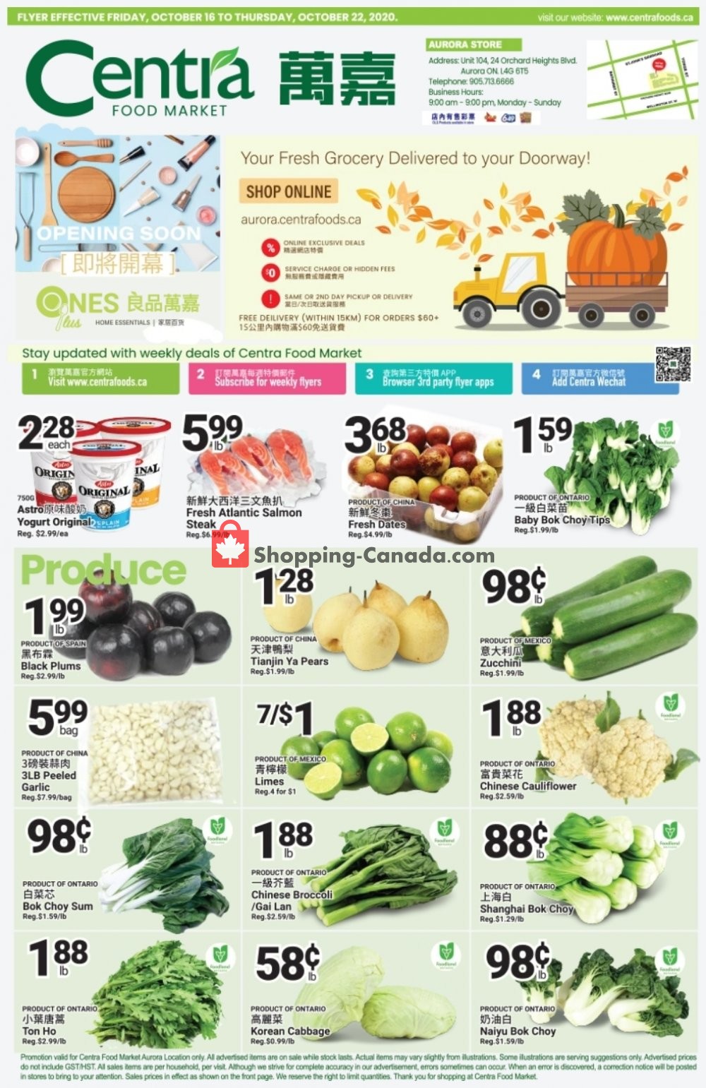 Centra Food Market flyer from Friday October 16, 2020 to Thursday October 22, 2020 - page 1