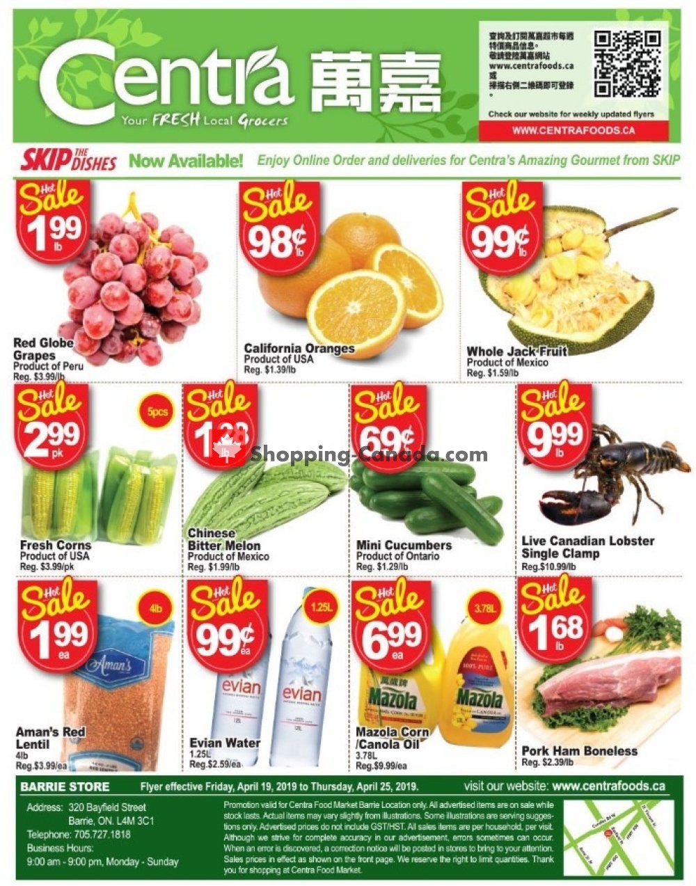Centra Food Market flyer from Friday April 19, 2019 to Thursday April 25, 2019 - page 1