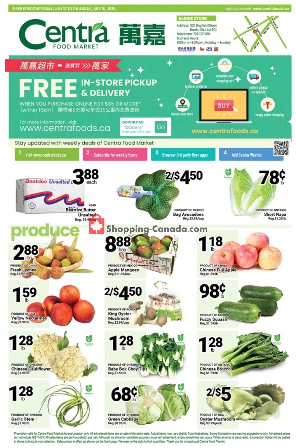 Centra Food Market flyer from Friday July 10, 2020 to Thursday July 16, 2020 - page 1