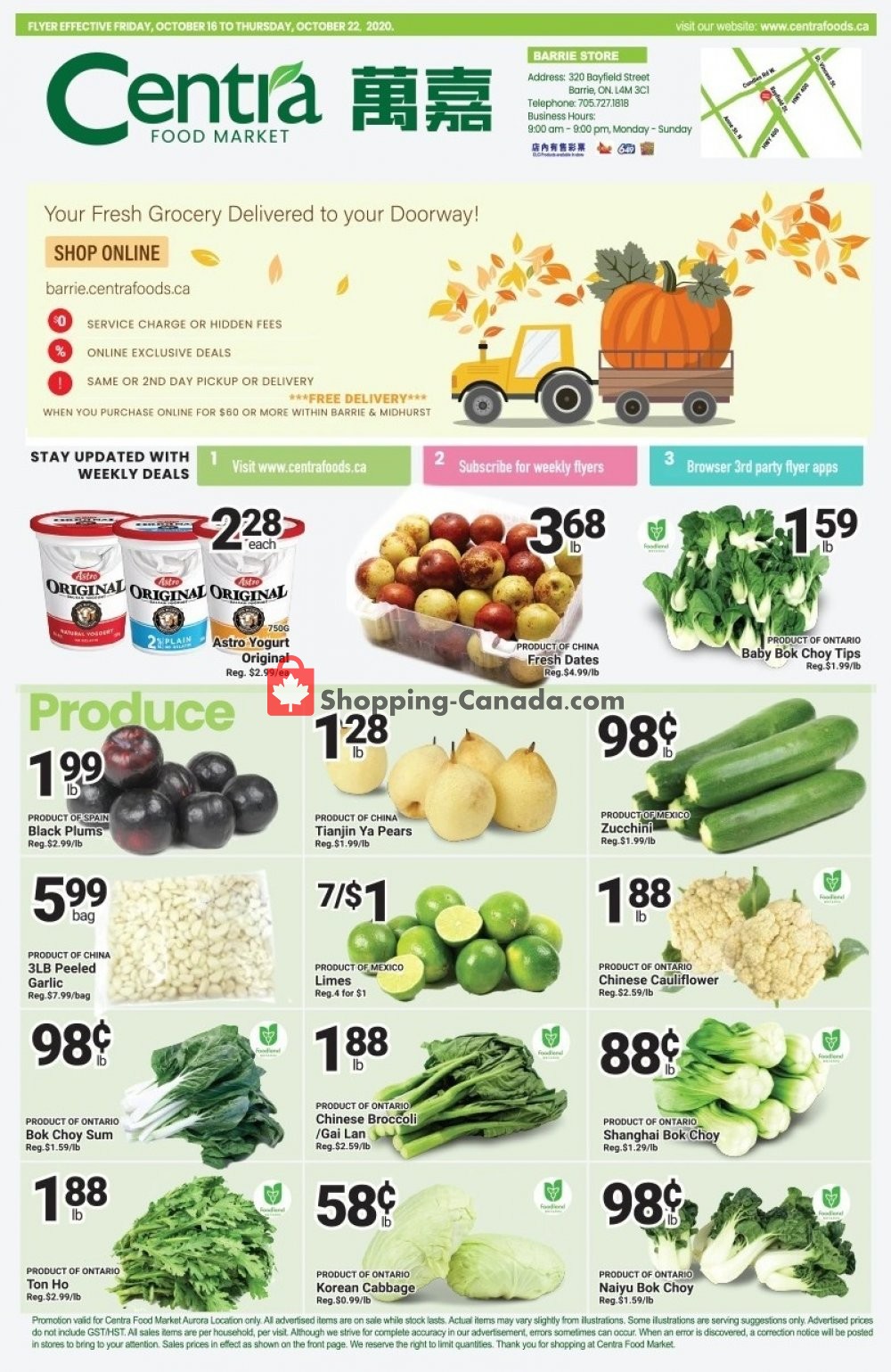 Centra Food Market flyer from Friday October 16, 2020 to Thursday October 22, 2020 - page 1