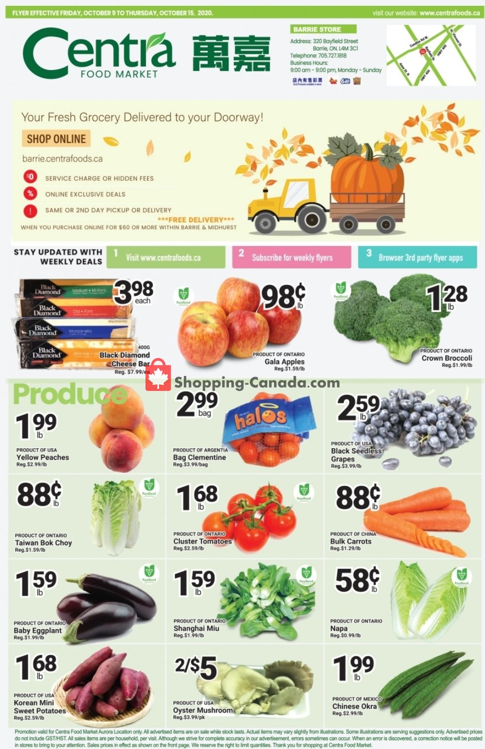 Centra Food Market flyer from Friday October 9, 2020 to Thursday October 15, 2020 - page 1