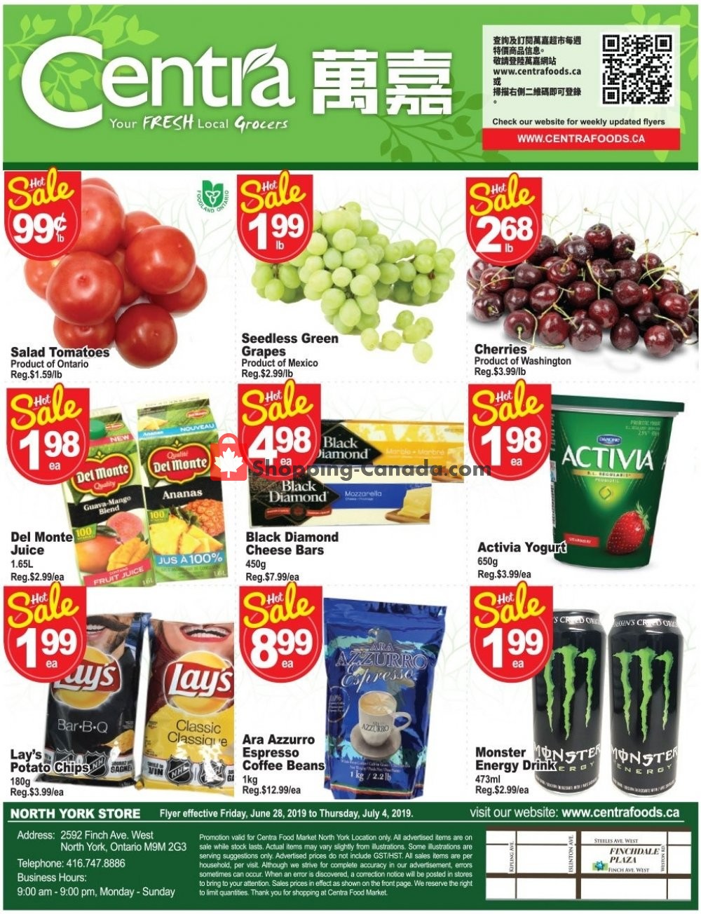 Centra Food Market flyer from Friday June 28, 2019 to Thursday July 4, 2019 - page 1