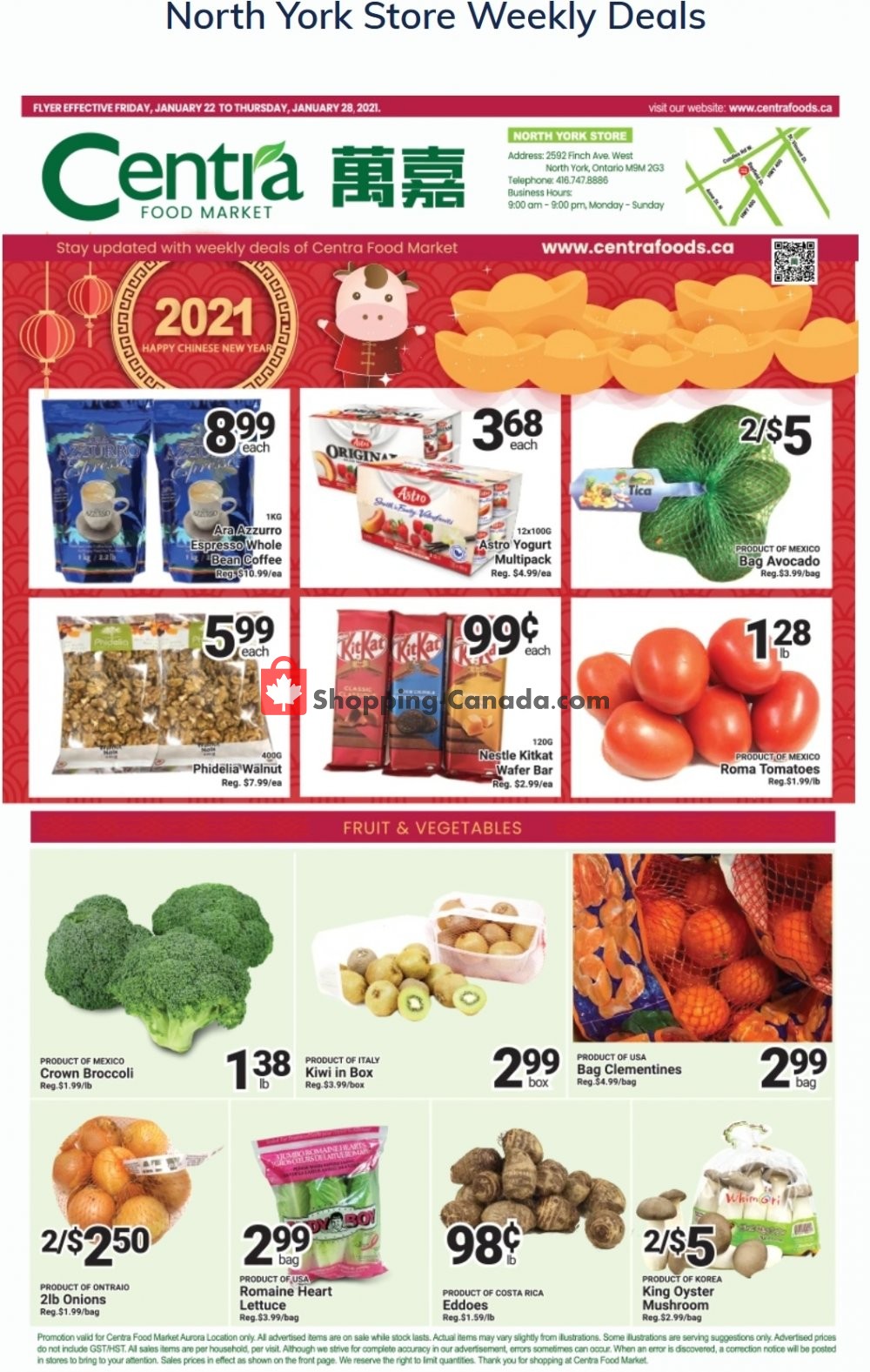 Centra Food Market flyer from Friday January 22, 2021 to Thursday January 28, 2021 - page 1