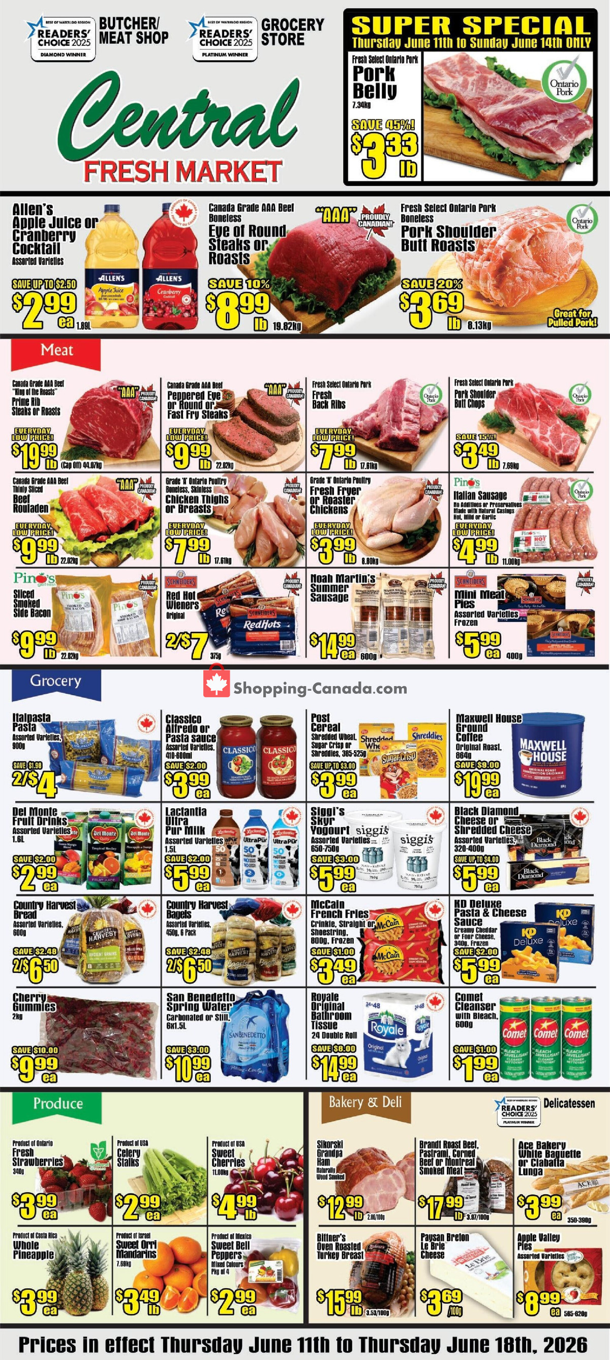 Central Fresh Market flyer from Thursday June 11, 2026 to Thursday June 18, 2026 - page 1