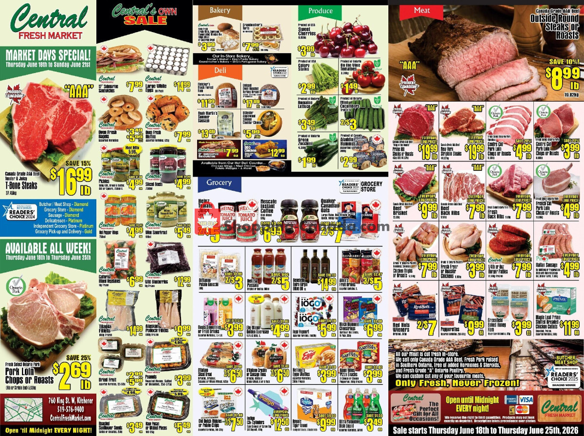 Central Fresh Market flyer from Thursday June 18, 2026 to Thursday June 25, 2026 - page 1