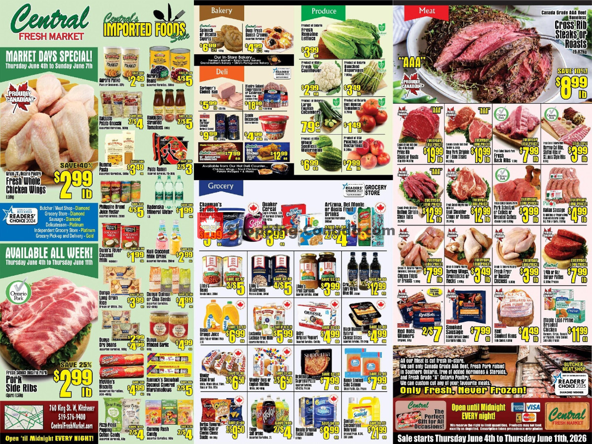 Central Fresh Market flyer from Thursday June 4, 2026 to Thursday June 11, 2026 - page 1